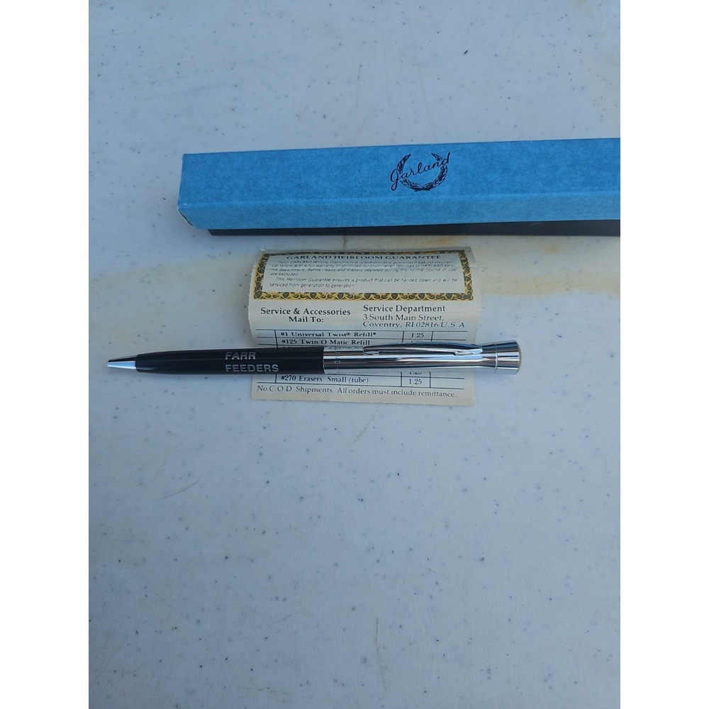FARR FEEDERS  Garland Bubble Top Ballpoint Pen Black Ink IN Box Ranching Farming